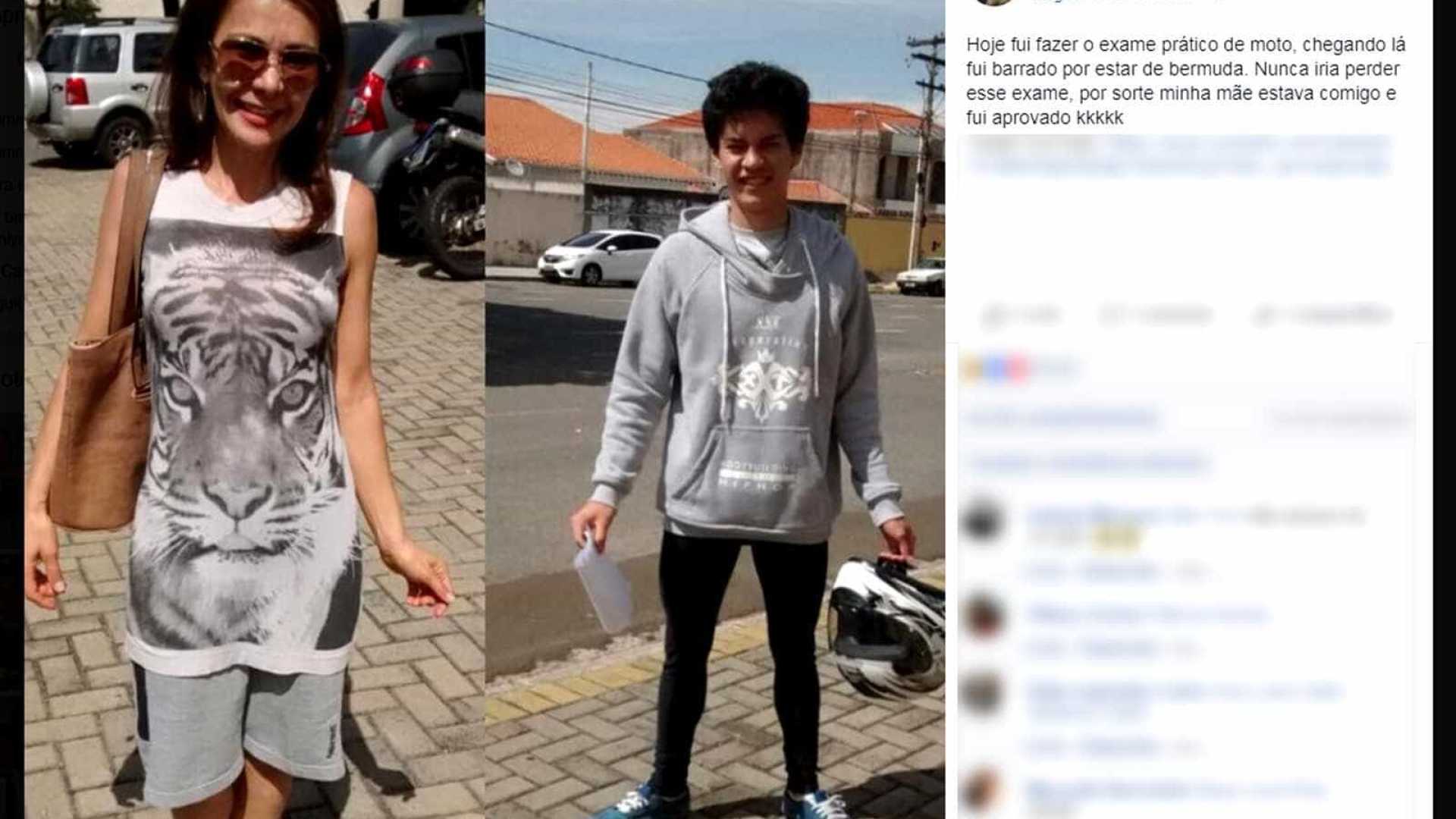 Jovem troca de roupa com a mãe para fazer prova da CNH e viraliza