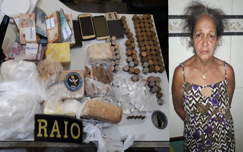 Mulher que cumpria prisão domiciliar por tráfico de drogas é presa pelo BPRAIO com mais de 3 kg de droga, munições de arma de fogo e R$ 22. 215,00 em Juazeiro do Norte-CE