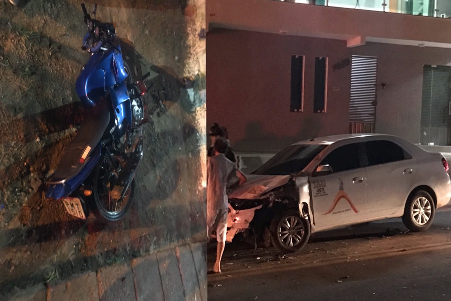 Agora: Motociclista fica ferido após colidir com Táxi no Parque Granjeiro em Crato-CE