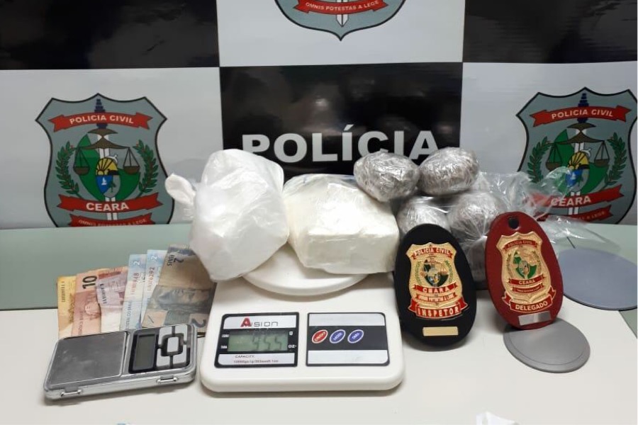 Operação policial resulta em mais de 1 kg de droga apreendida em Crato e Juazeiro do Norte-CE