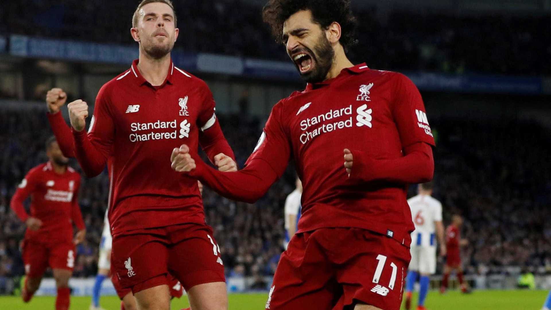 Liverpool bate o Brighton, e amplia vantagem na liderança do Inglês