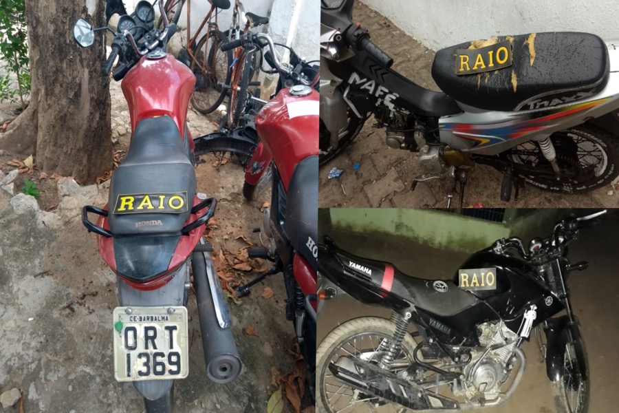 Polícia recupera três motocicletas em Barbalha, Juazeiro do Norte e Crato-CE