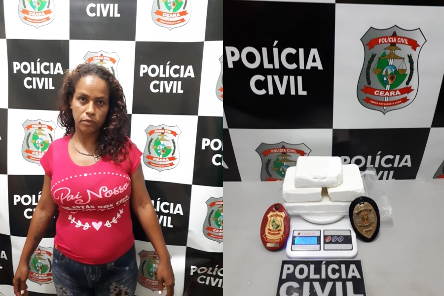 Mulher desembarca em rodoviária de Juazeiro do Norte-CE com 2,5kg de cocaína e é presa pela Polícia Civil