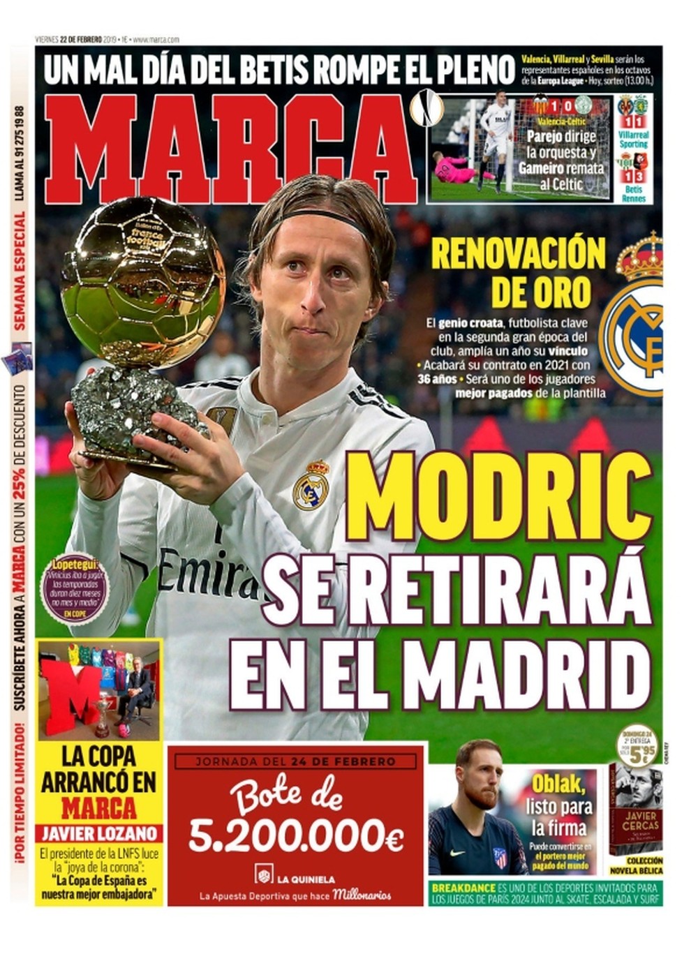 Jornal crava ampliação do contrato de Modric com o Real Madrid até 2021