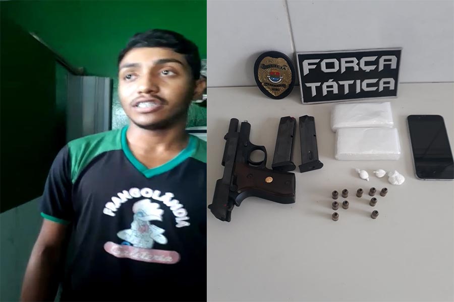 Jovem de 22 anos é preso pela polícia em estabelecimento comercial negociando cocaína em Juazeiro do Norte