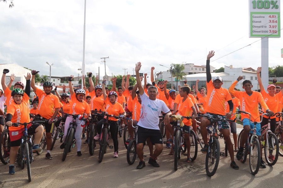 CicloSesc reuniu mais de 200 pessoas para passeio ciclístico em Várzea Alegre