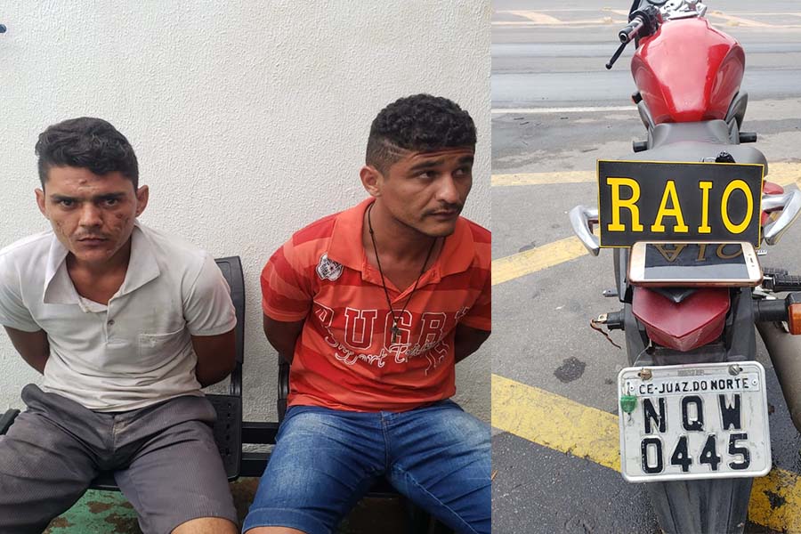 Polícia tira de circulação dupla que vinha fazendo vários assaltos na cidade de Juazeiro do  Norte e recupera moto roubada e celular