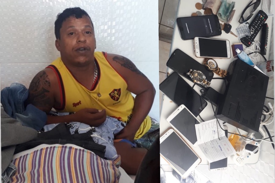 Polícia prende ex-presidiário de posse de vários celulares furtados na Expocrato no interior de pousada em Juazeiro do Norte-CE