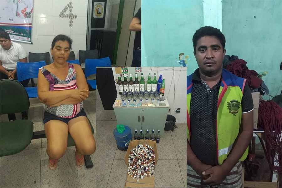 Polícia descobre fábrica de falsificação de whisky e prende casal em Barbalha-CE