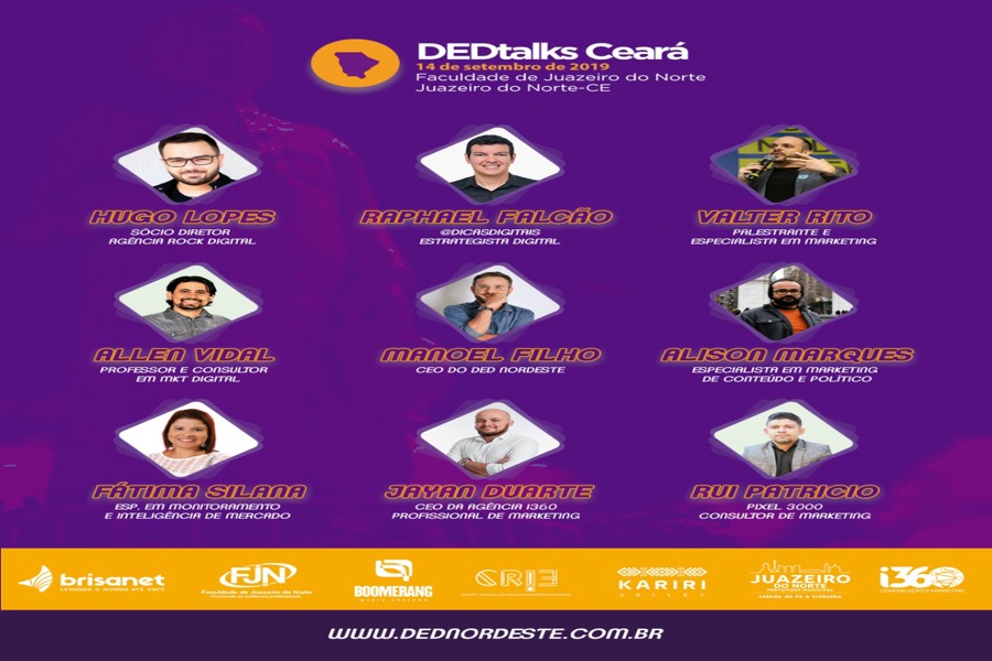 Últimas vagas para o DED Talks Ceará, maior encontro de marketing digital do Cariri