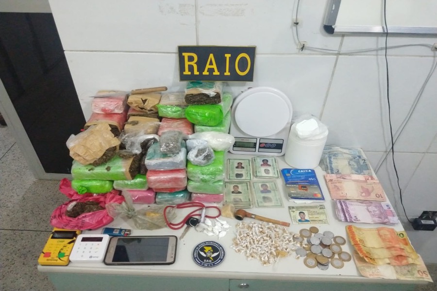 BPRAIO apreende mais de 10 kg de droga escondida em apartamento e prende acusados no centro de Juazeiro do Norte-CE