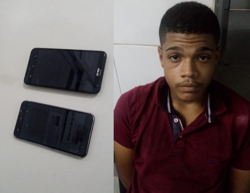 Polícia prende acusado de roubar aparelhos celulares de casal momentos após o crime em Juazeiro do Norte-CE