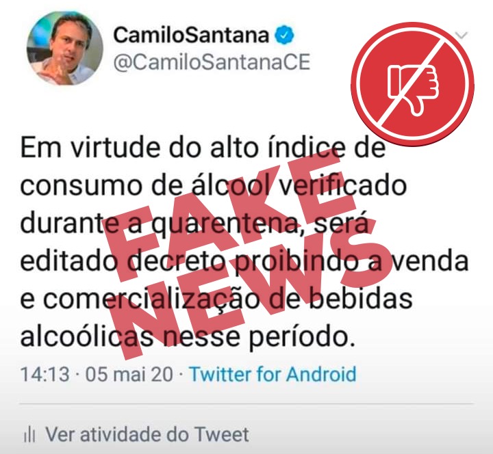 Fake News: Decreto do Governo do Ceará não proíbe comercialização de bebidas alcoólicas