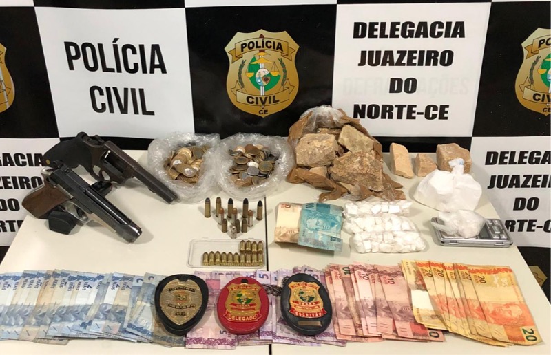 Polícia Civil apreende mais de 1 kg de droga e duas armas de fogo em Juazeiro do Norte-CE