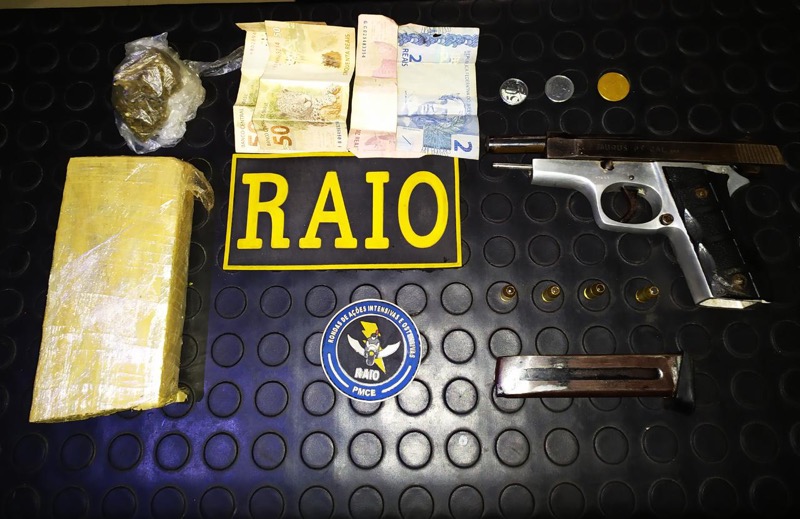 BPRAIO apreende armas de fogo e drogas na cidade de Brejo Santo-CE