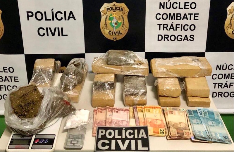 Polícia Civil apreende mais de 9 kg de droga e prende 04 pessoas em Nova Olinda-CE