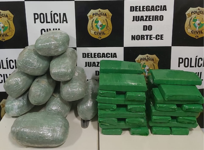 Polícia Civil apreende 46 kg de maconha e prende acusados em Barbalha e Juazeiro do Norte-CE