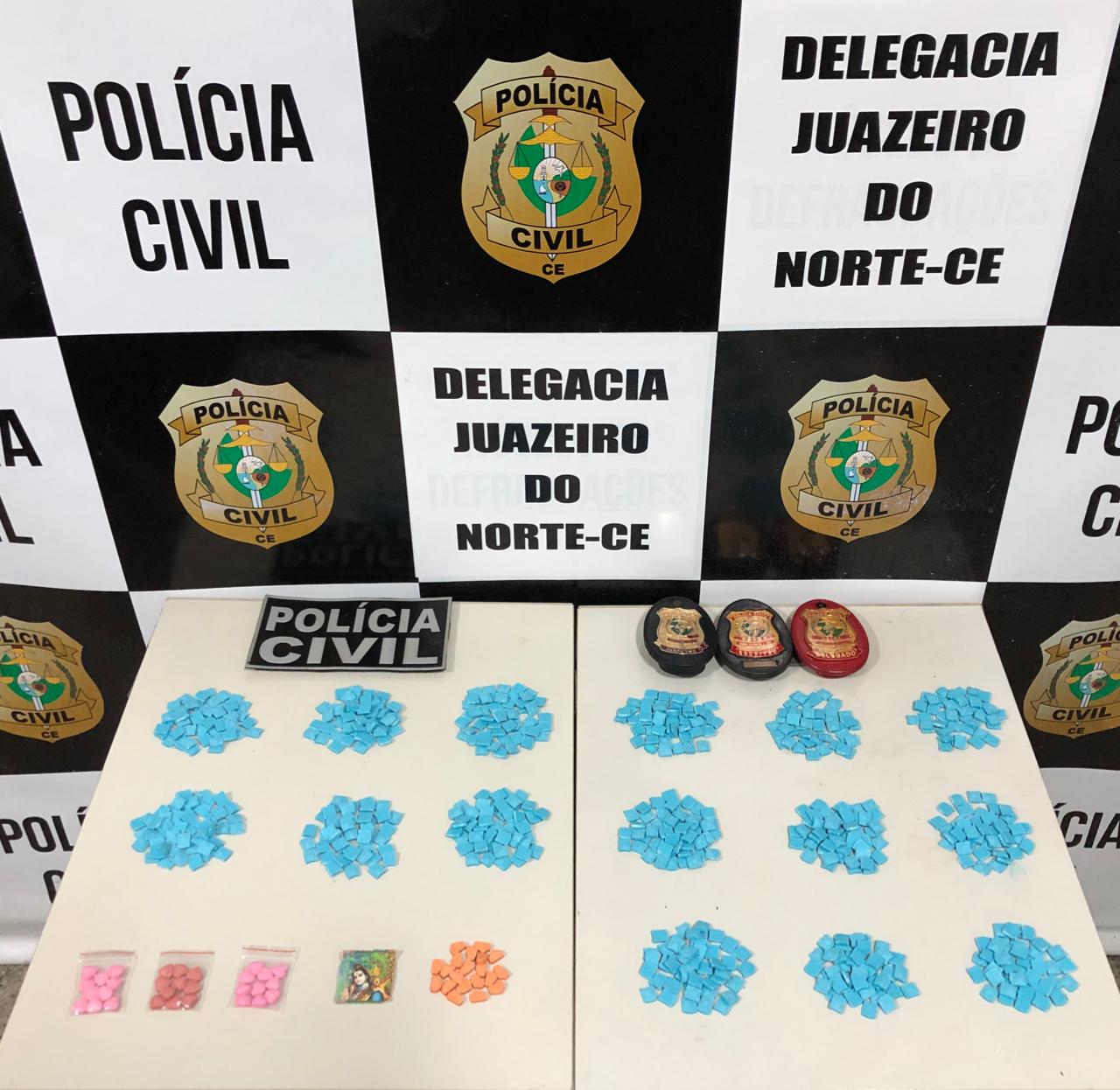 NCTD da Polícia Civil prende casal em flagrante transportando centenas de comprimidos de drogas sintéticas em Mauriti