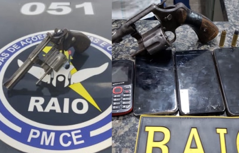 Duas armas apreendidas e acusado preso em Crato-CE pelo BPRAIO