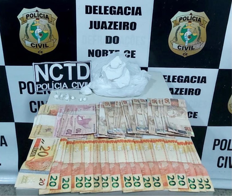 Mulher e adolescente são presos pela Polícia Civil com cocaína em Juazeiro do Norte