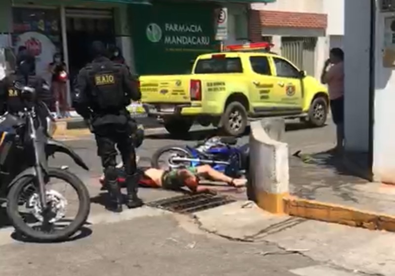 Tornozelado é atropelado no Centro de Juazeiro durante perseguição policial