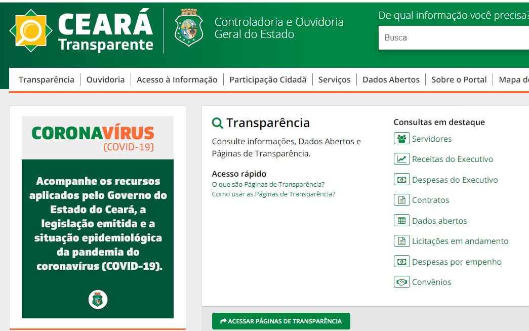 Ceará Transparente registra mais de 183 mil acessos em janeiro de 2022