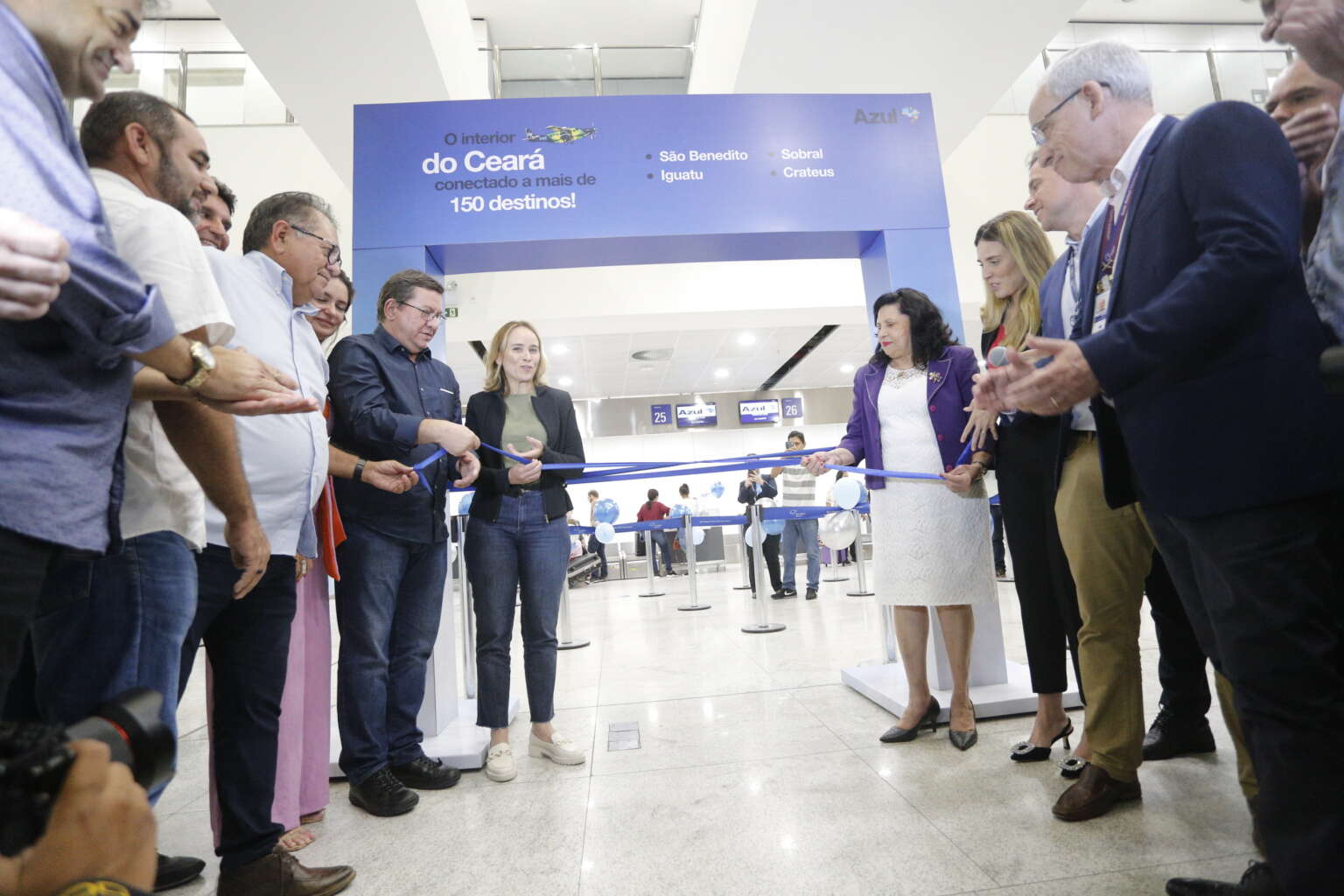 Governadora em exercício, Nailde Pinheiro, participa de inauguração de novas rotas da companhia aérea Azul no Ceará