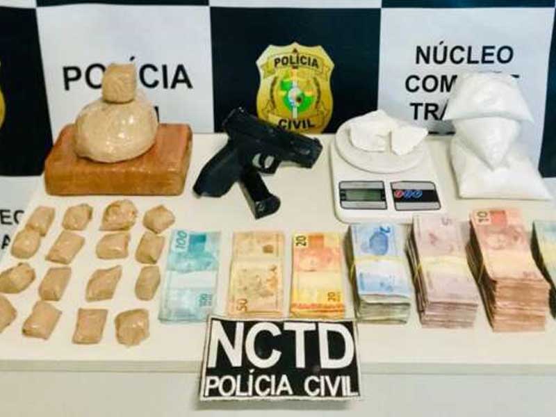 Polícia Civil prendem quatro pessoas e apreende drogas e armas em Juazeiro do Norte