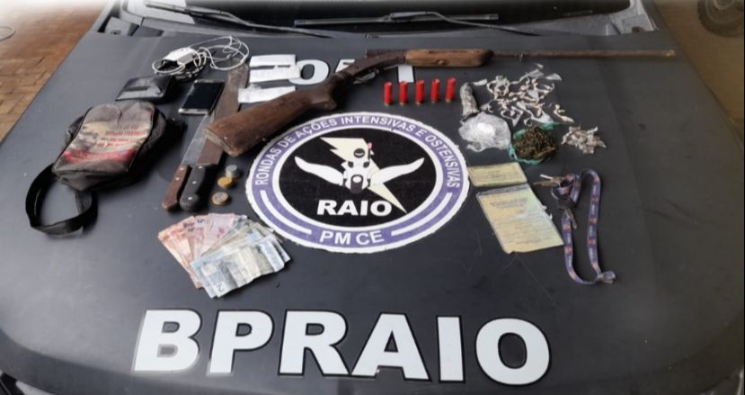 Crato: BPraio apreende armas e drogas após tiroteio com criminosos