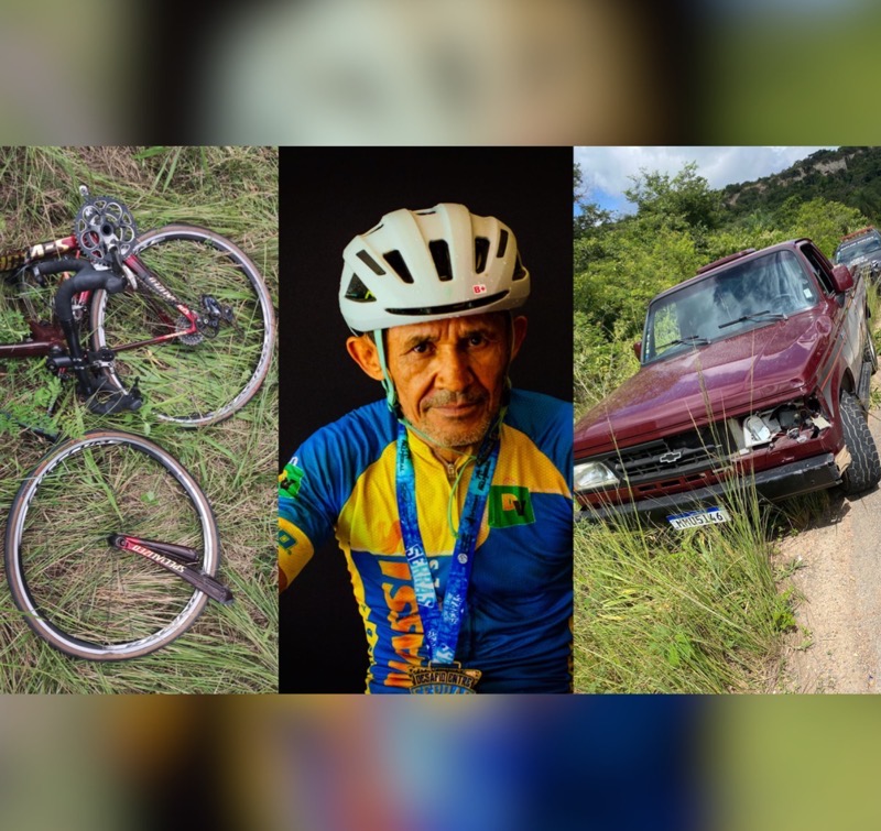 Ciclista é atropelado e morto por caminhonete na Serra do Araripe, em Jardim