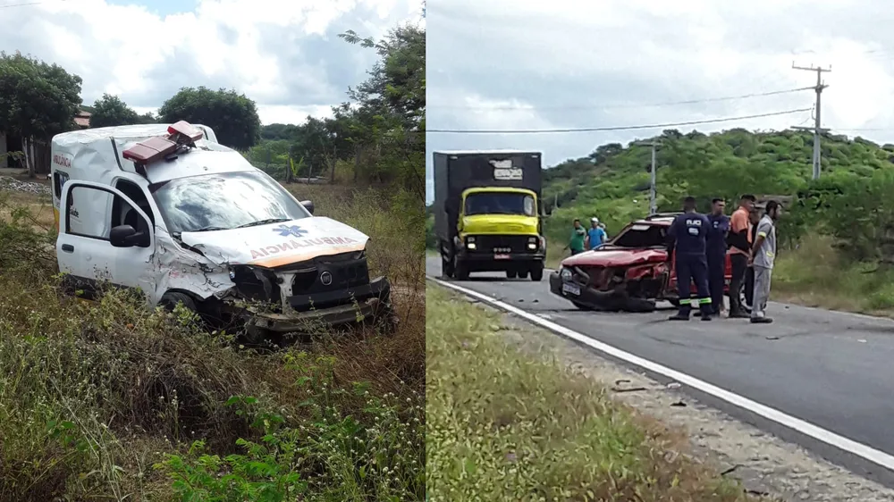 Acidente com ambulância que levava dois pacientes deixa feridos em Quiterianópolis