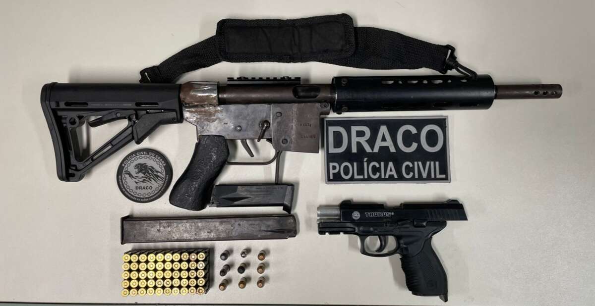 Homem é preso e armas, munições e drogas são apreendidas durante ações distintas da PC-CE na Capital.