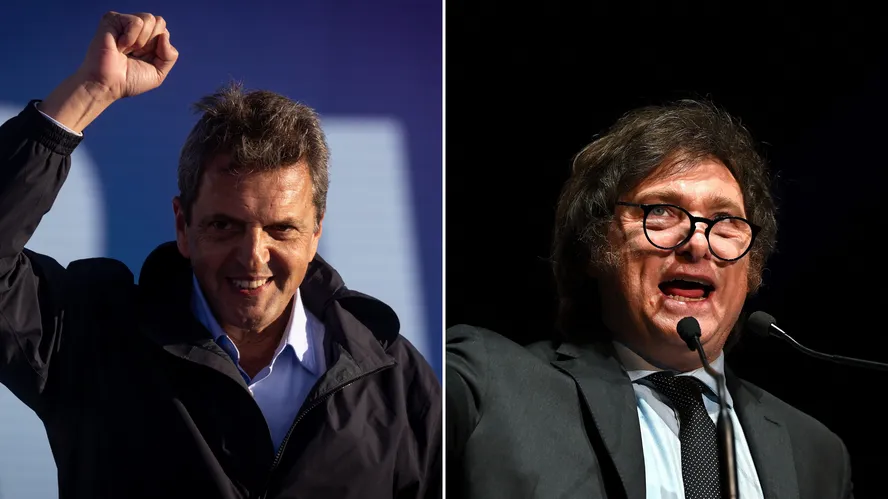 Sergio Massa e Javier Milei vão ao segundo turno pela presidência da Argentina