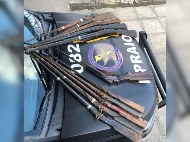 Arsenal de armas de fogo é apreendido pelo BPRAIO em Várzea Alegre