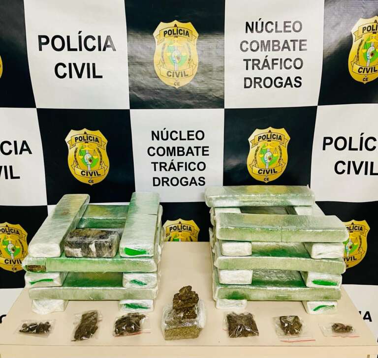 Trio é preso pela Polícia Civil e mais de 20 kg de maconha são apreendidos em Juazeiro do Norte