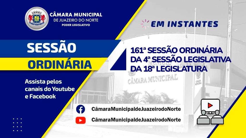 Ao vivo: assista à sessão da Câmara de Vereadores de Juazeiro do Norte