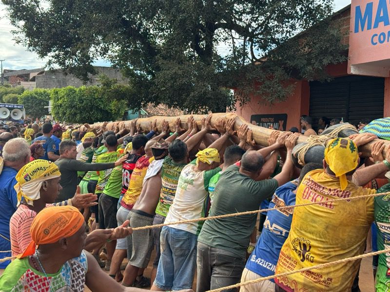 AO VIVO: cortejo do Pau da Bandeira é seguido por uma multidão na cidade de Barbalha; confira com exclusividade