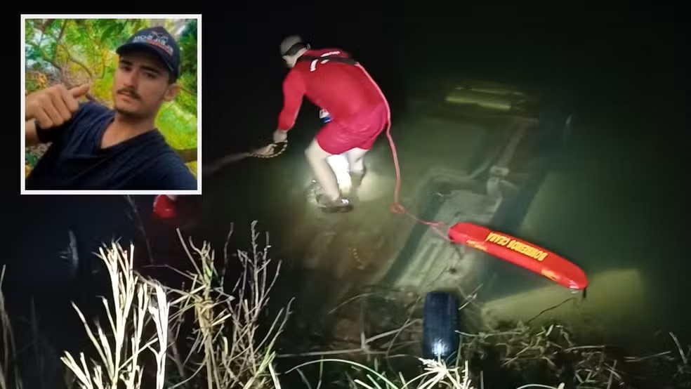 Jovem é encontrado morto em caminhonete submersa em açude de Iguatu