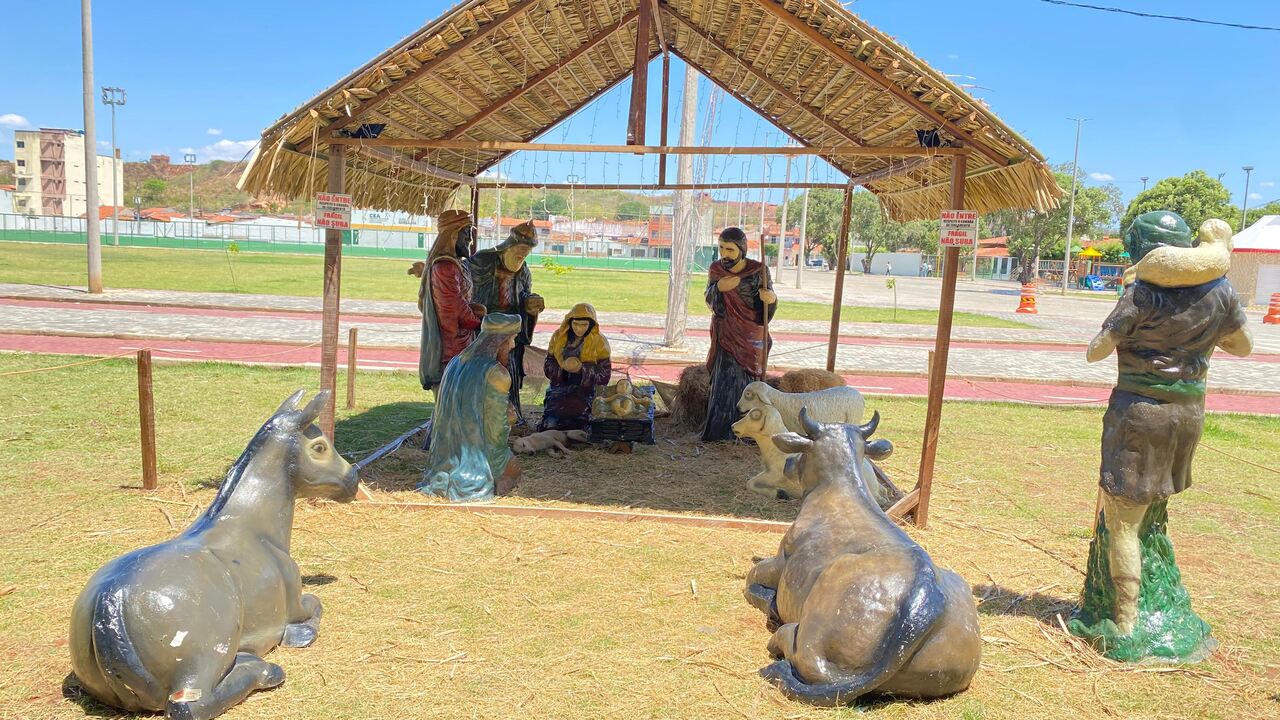 Galo e carneiro do presépio montado no Parque da Cidade de Barbalha são furtados