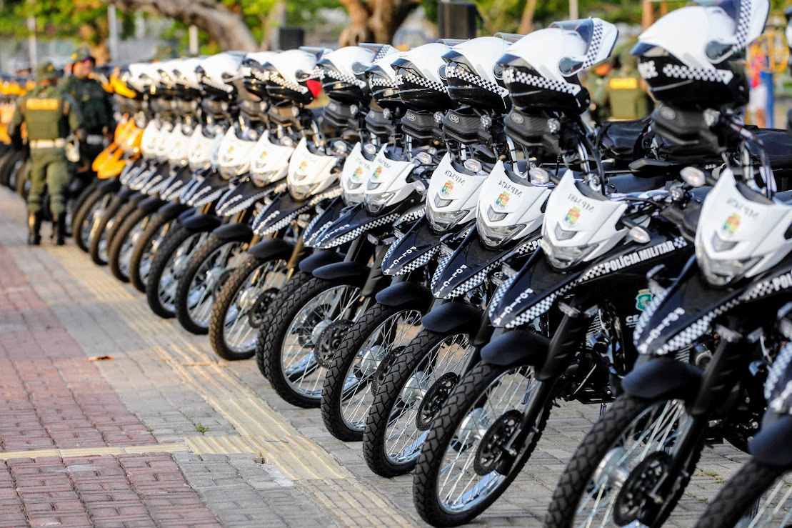 Polícia Militar do Ceará recebe 108 novas motocicletas para reforço nas ruas